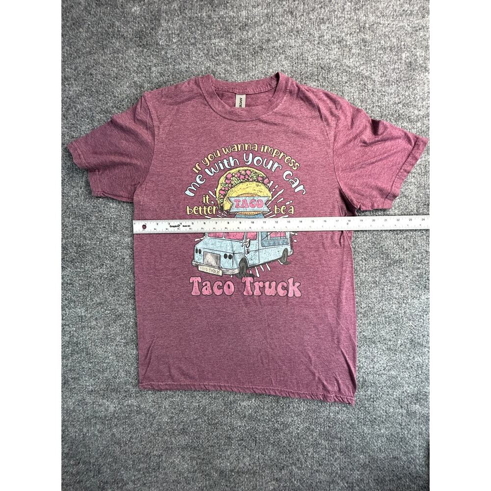 Funny Taco Truck T Shirt Adult Medium Pink Graphic T Food Humor Gildan Softstyle - Picture 4 of 6